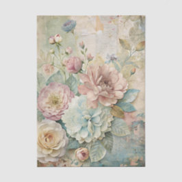 Beautiful Pale Peonies on Distressed Background Seidenpapier