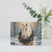 Beautiful Palomino Horse Winter Forest Christmas Postkarte (Stehend Vorderseite)