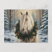 Beautiful Palomino Horse Winter Forest Christmas Postkarte (Vorderseite)