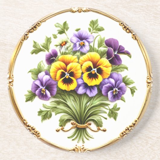 Beautiful Pansy Blume Bouquet Getränkeuntersetzer (Vorne)