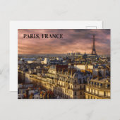 Beautiful Paris France Skyline Eiffel Tower Foto Postkarte (Vorne/Hinten)