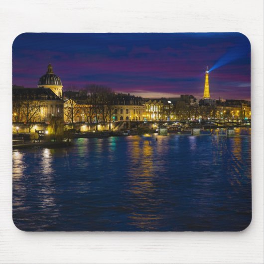 Beautiful Paris Frankreich Abend Skyline Mousepad (Vorne)
