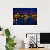 Beautiful Paris Frankreich Abend Skyline Poster (Heimbüro)