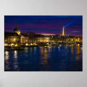 Beautiful Paris Frankreich Abend Skyline Poster