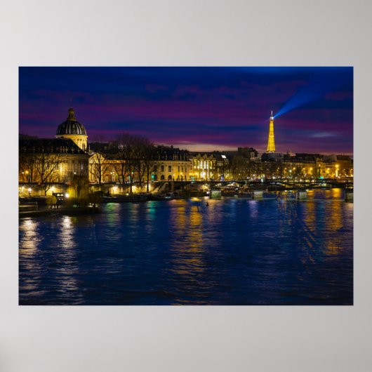 Beautiful Paris Frankreich Abend Skyline Poster (Vorne)