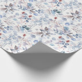 Beautiful Pastel Blue Wnter Floral Geschenkpapier (Ecke)