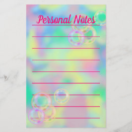 Beautiful Pastel Bubble Rainbow Office Hinweis Briefpapier