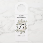 Beautiful Pastel Floral 75. JAHRESTAG Flaschenanhänger (Vorderseite)