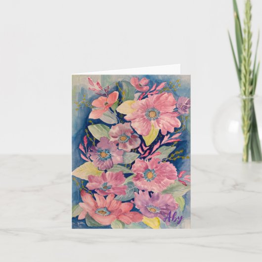 Beautiful Pastel Floral Bouquet Hinweis/Grußkarte Feiertagskarte (Vorderseite)