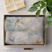 Beautiful Pastel Peonies on a Collage Background Seidenpapier (Geschenk)