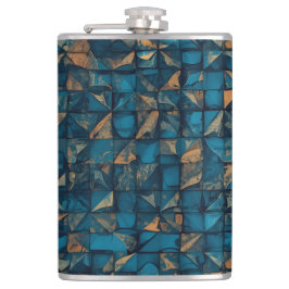 Beautiful Patchwork "Look" in Dark Teal Flachmann