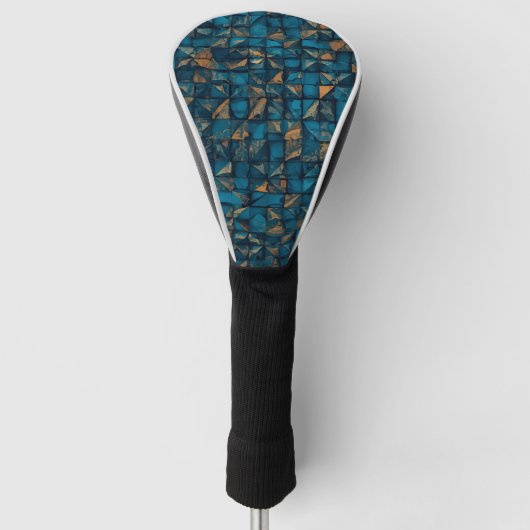 Beautiful Patchwork "Look" in Dark Teal Golf Headcover (Vorderseite)