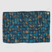 Beautiful Patchwork "Look" in Dark Teal Golfhandtuch (Horizontal)