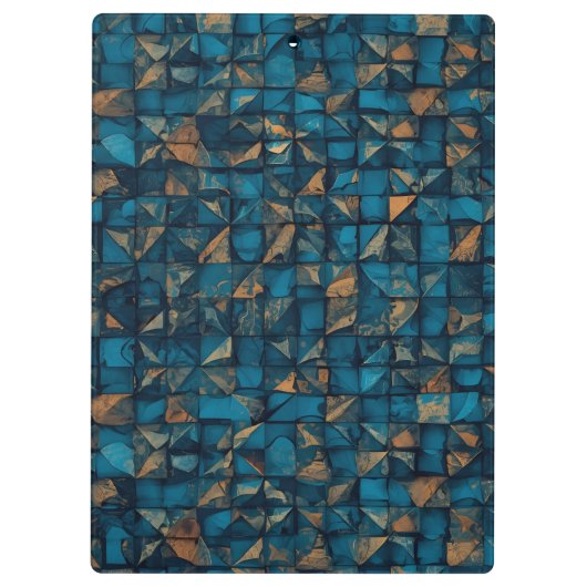 Beautiful Patchwork "Look" in Dark Teal Klemmbrett (Rückseite)