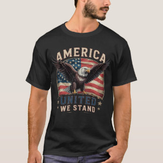 Beautiful Patriotic United We Stand Rustica USA T-Shirt