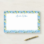 Beautiful Pattern of Vibrant Lemons Personalized Post-it Klebezettel (Auf Schreibtisch)