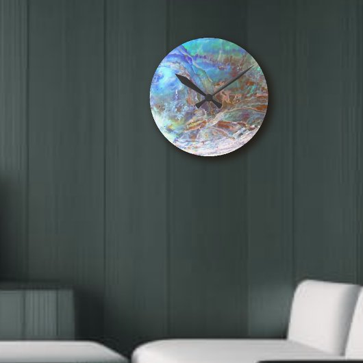 Beautiful Paua Black Abalone Neuseeland Muschel Runde Wanduhr