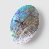 Beautiful Paua Black Abalone Neuseeland Muschel Runde Wanduhr (Winkel)