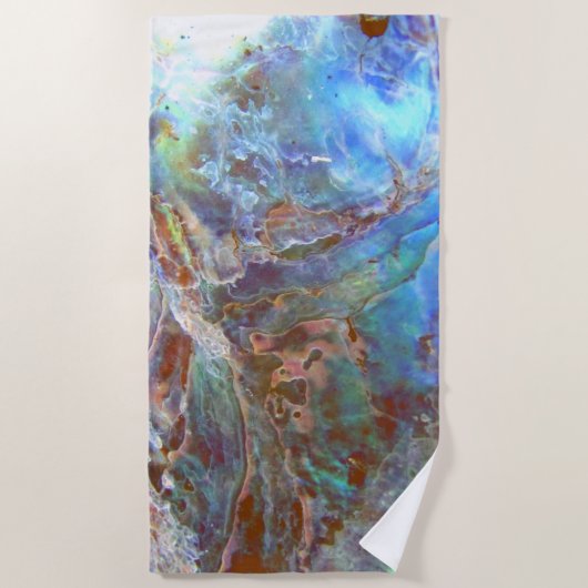 Beautiful Paua Black Abalone Neuseeland Muschel Strandtuch (Vorderseite)