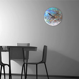 Beautiful Paua Black Abalone Neuseeland & Zahlen Runde Wanduhr