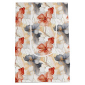 Beautiful Peach Blue Floral Mittlere Geschenktüte (Rückseite)