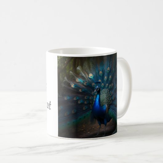 Beautiful Peacock Custom Personalize Dog Pet Foto Kaffeetasse (VorderseiteRechts)