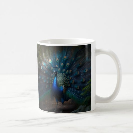 Beautiful Peacock Custom Personalize Dog Pet Foto Kaffeetasse (Rechts)