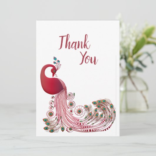 Beautiful Peacock Dankeskarte (Stehend Vorderseite)