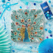 Beautiful Peacock Feathers Pfau Pappteller (Party)