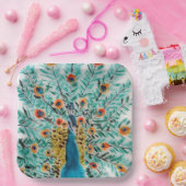 Beautiful Peacock Feathers Pfau Pappteller (Party)