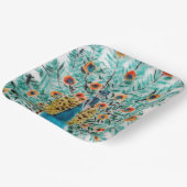 Beautiful Peacock Feathers Pfau Pappteller (Gewinkelt)