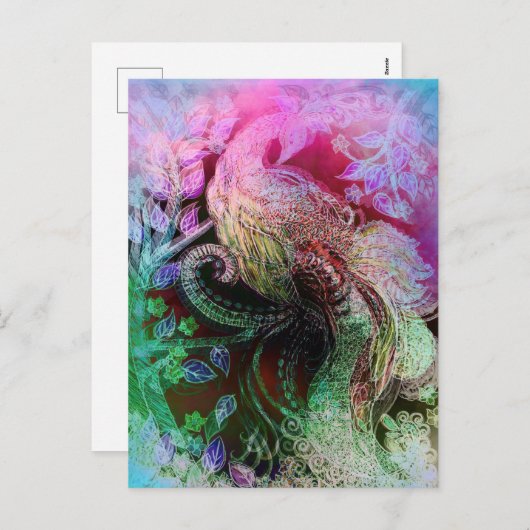 Beautiful Peacock Feiertagspostkarte (Vorne/Hinten)