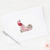 Beautiful Peacock Ovaler Aufkleber (Umschlag)