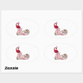 Beautiful Peacock Ovaler Aufkleber (Blatt)