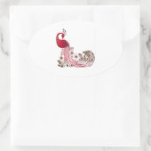 Beautiful Peacock Ovaler Aufkleber (Tasche)