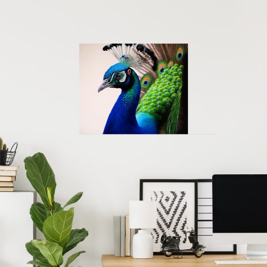Beautiful Peacock Pfau Bird Willife P Poster (Heimbüro)