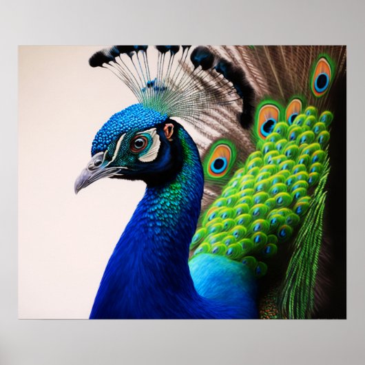 Beautiful Peacock Pfau Bird Willife P Poster (Vorne)