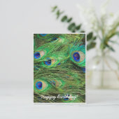 Beautiful Peacock Postkarte (Stehend Vorderseite)