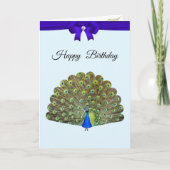 Beautiful Peacock & Ribbon Birthday (Vorderseite)