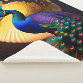 Beautiful Peacock Sherpa Blanket Sherpadecke (3/4)