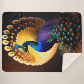 Beautiful Peacock Sherpa Blanket Sherpadecke (Vorderseite (Horizontal))