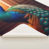 Beautiful Peacock Sherpa Blanket Sherpadecke (3/4)