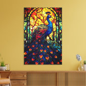 Beautiful Peacock Stausee Glass Wilhelm Tell Leinwanddruck (Insitu (Wohnzimmer))