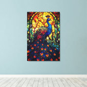 Beautiful Peacock Stausee Glass Wilhelm Tell Leinwanddruck (Insitu (Holzboden))