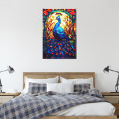 Beautiful Peacock Stausee Glass Wilhelm Tell Leinwanddruck (Insitu (Schlafzimmer))