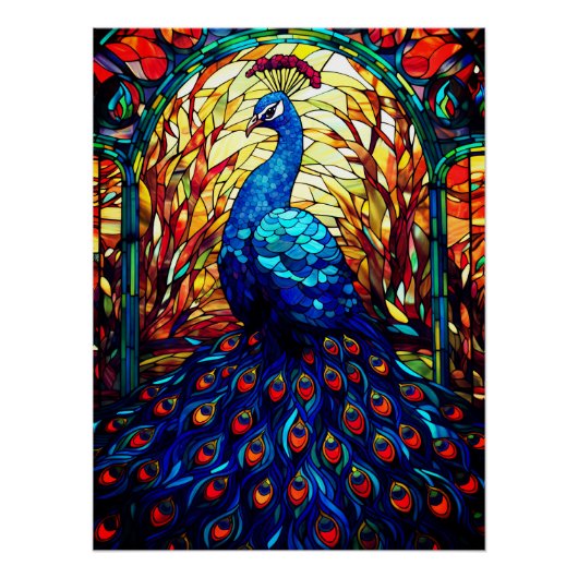 Beautiful Peacock Stausee Glass Wilhelm Tell Poster (Vorderseite)