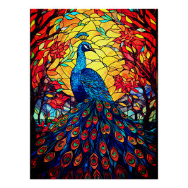 Beautiful Peacock Stausee Glass Wilhelm Tell Poster