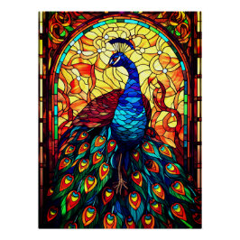 Beautiful Peacock Stausee Glass Wilhelm Tell Poster