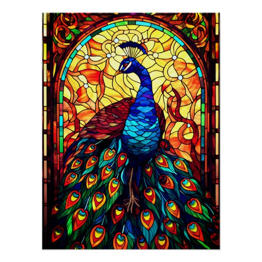 Beautiful Peacock Stausee Glass Wilhelm Tell Poster (Vorderseite)