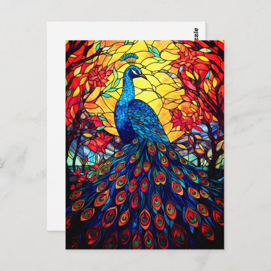 Beautiful Peacock Stausee Glass Wilhelm Tell Postkarte (Vorne/Hinten)
